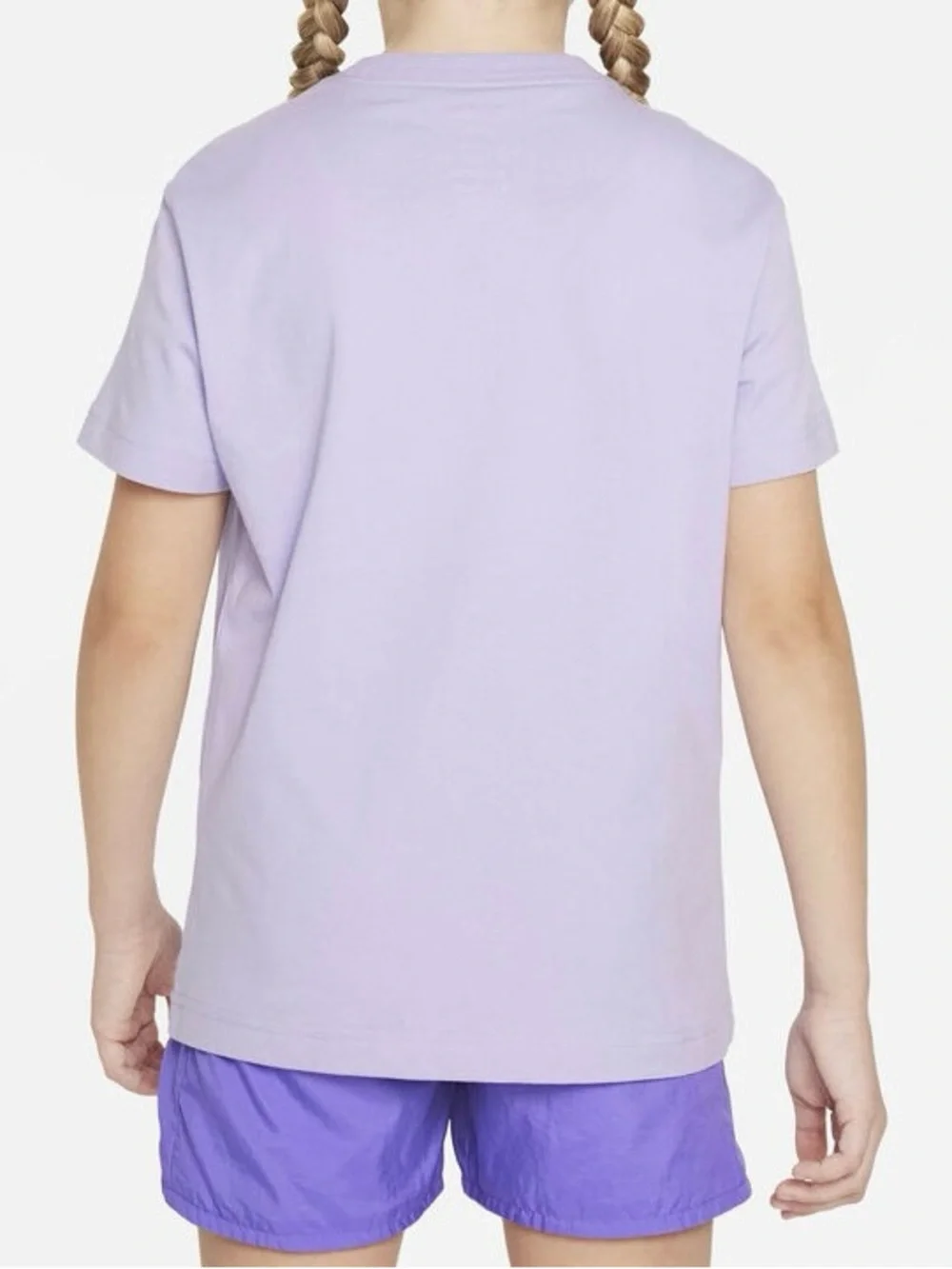 Nike Sportswear Big Kids' (Girls') Center Logo Short Sleeve T-Shirt Purple Youth